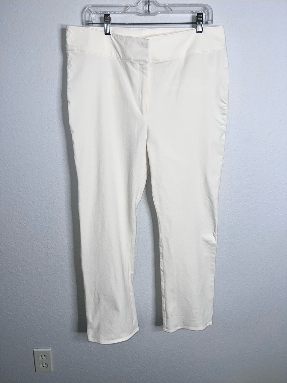 Veronica Beard White Pants Size 14 Stretch Off White Straight B18